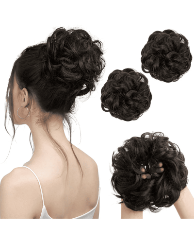 Premium Natural Hair Bun Scrunchie tone 1B