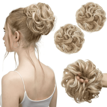 Premium Natural Hair Bun Scrunchie tone 613/27