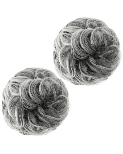 Premium Natural Hair Bun Scrunchie tone gray-haired
