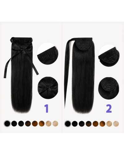 Clip-in ponytail on ribbon 50 cm. Tone 1