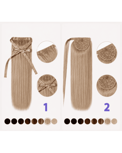 Clip-in ponytail on ribbon 60 cm. Tone 10