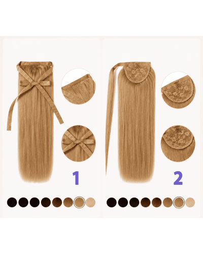 Clip-in ponytail on ribbon 50 cm. Tone 12