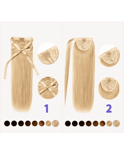 Clip-in ponytail on ribbon 50 cm. Tone 22