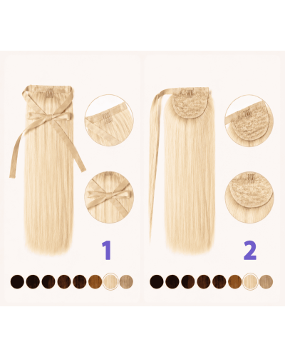 Clip-in ponytail on ribbon 50 cm. Tone 24
