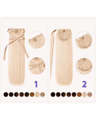 Clip-in ponytail on ribbon 50 cm. Tone 613