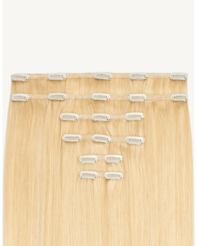 Natural clip-in hair (weft set) 60 cm, color 24