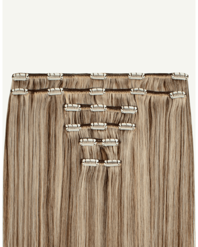 Natural clip-in hair (weft set) 50 cm, color 4/613