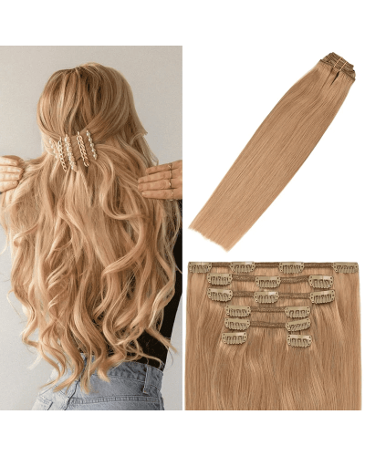 Natural clip-in hair (weft set) 80 cm, color 12