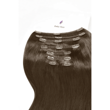 Natural clip-in hair (weft set) 80 cm, color 4